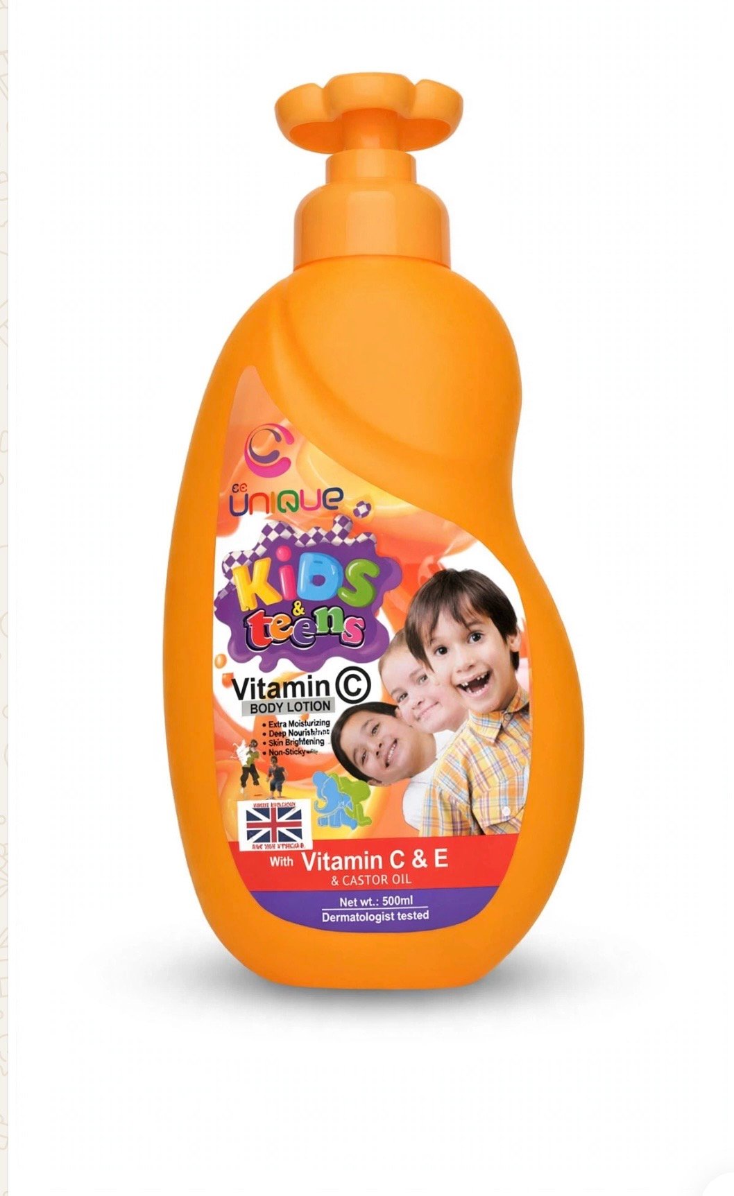 Unique kids and teens vitamin C lotion